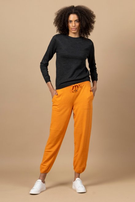 Cashmere blend track pants orange