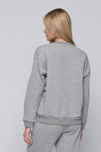 Cotton blend relaxed sweatshirt light grey