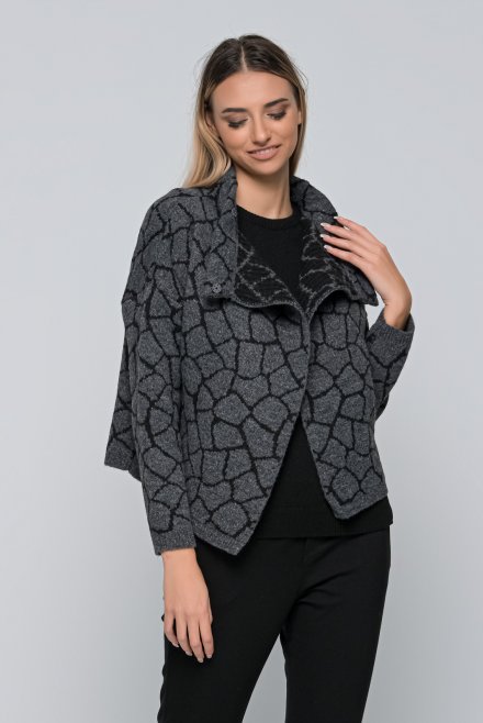 Two tone mohair blend cardigan anthracite-black