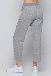 Cotton track pants with knitted details light grey