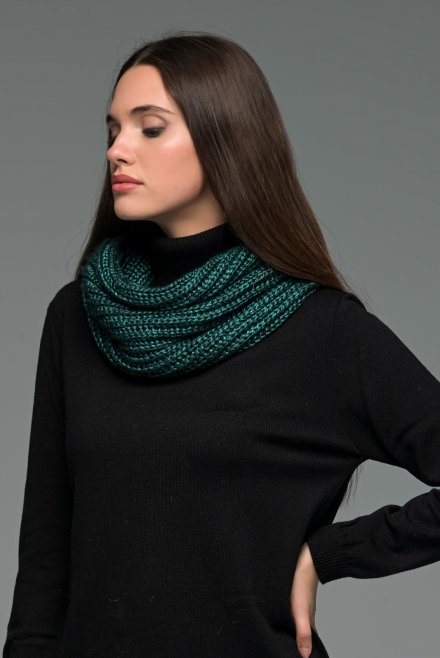 Metallic knit neck warmer