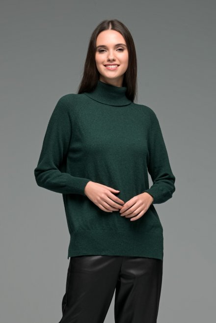 Cashmere blend turtleneck basic sweater