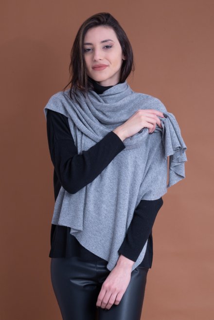 Cashmere blend ribbed detail wrap