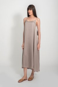 Satin midi dress with knitted details elephant