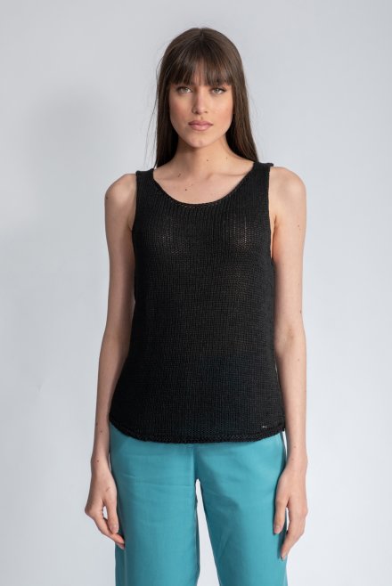 Sleeveless  knit top black