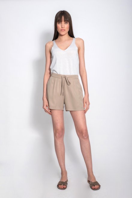 Tencel shorts taupe
