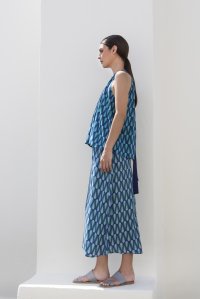 Μάξι φούστα με γεωμετρικό σχέδιο atlantic blue-blue grass