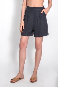 Linen blend basic shorts indigo