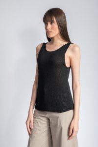 Sleeveless  knit top black
