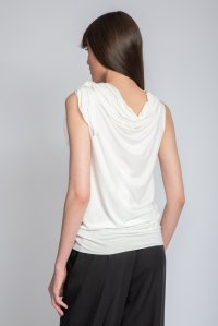 Top side tying blouse white