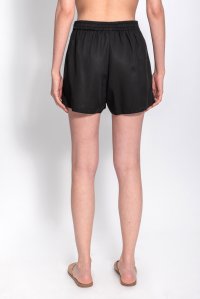 Crepe marocain shorts with knitted details black