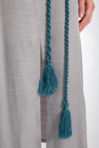 Lurex handmade rope tie belt blue turquoise