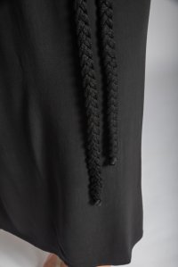 Crepe marocain midi dress with knitted details black
