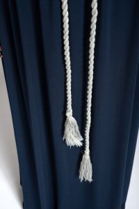 Lurex handmade rope tie belt silver grey
