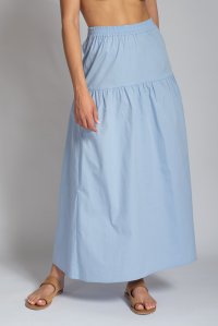 Μαξί stretch φούστα από ποπλίνα blue sky