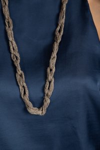 Lurex handmade knitted chain elephant