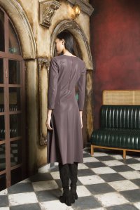 Faux leather mat effect dress dark purple