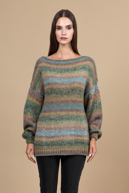 Virgin wool blend multicolored sweater multicolored forest