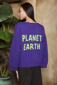Πουλόβερ "PLANET EARTH" logo violet