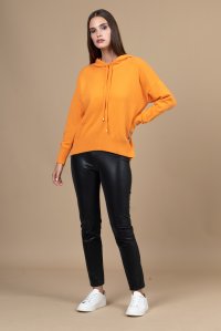 Cashmere blend hoodie orange
