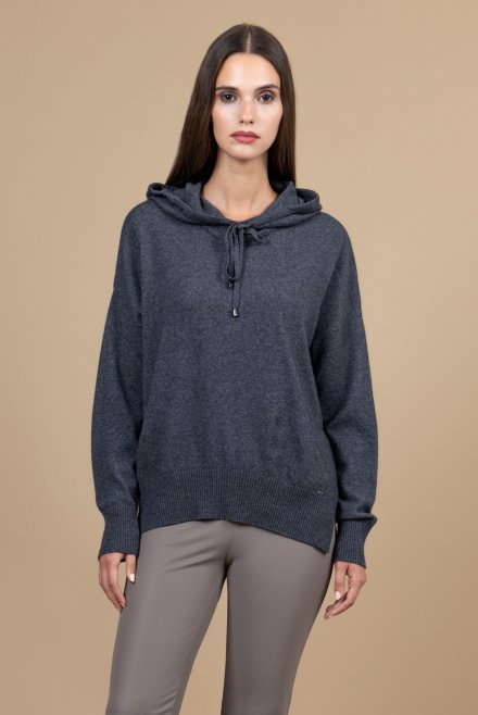 Cashmere blend hoodie anthracite