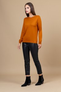 Woolblend basic sweater burnt orange