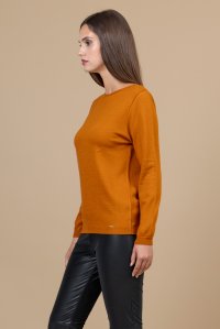 Woolblend basic sweater burnt orange