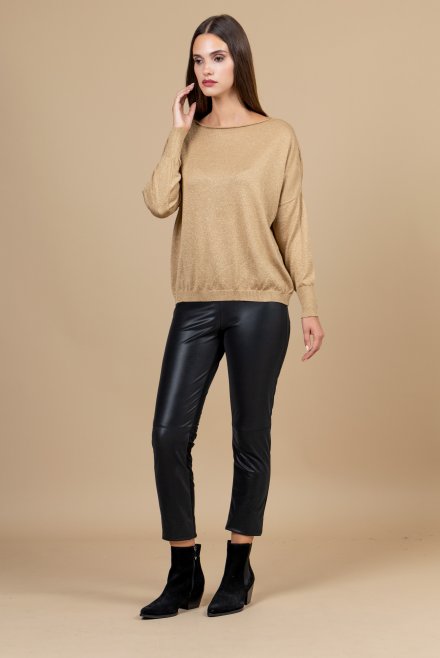 Lurex relaxed sweater gold