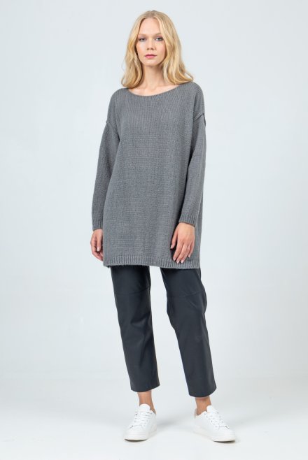 Mohair blend oversized sweater medium grey
