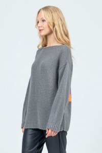 Mohair blend "love" sweater medium grey