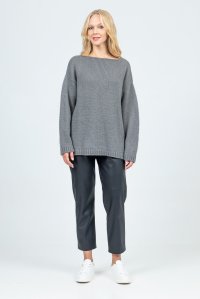 Mohair blend "love" sweater medium grey