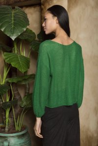 Ελαφρύ πουλόβερ με μοχέρ green