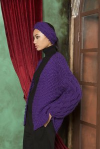 Woolblend handmade cardigan violet