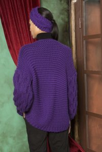Woolblend handmade cardigan violet