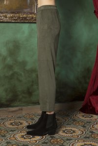 Παντελόνι από faux καστόρι khaki