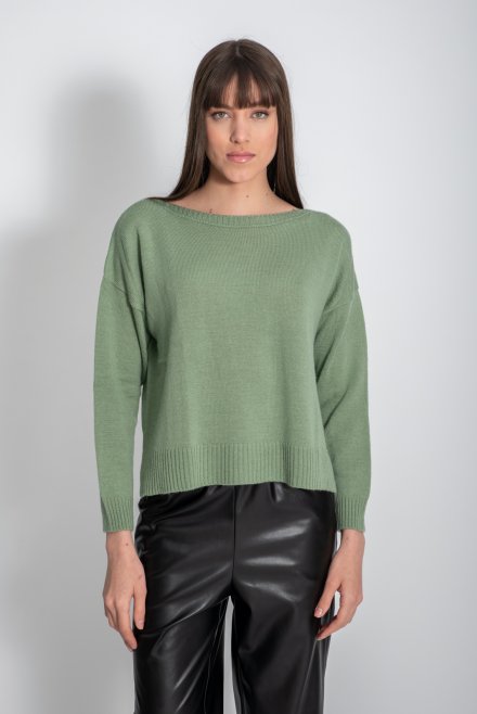 Wool blend cropped sweater mint