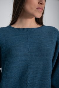 Wool blend sweater denim blue