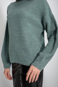 Wool blend ribbed cropped sweater mint