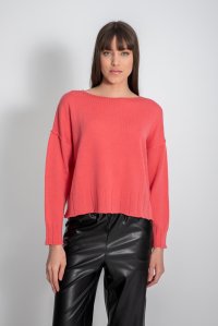 Wool blend cropped sweater camellia rose