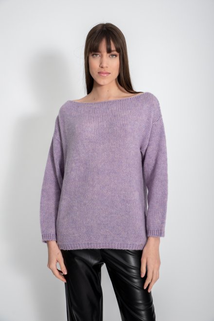Mohair blend basic sweater lilac