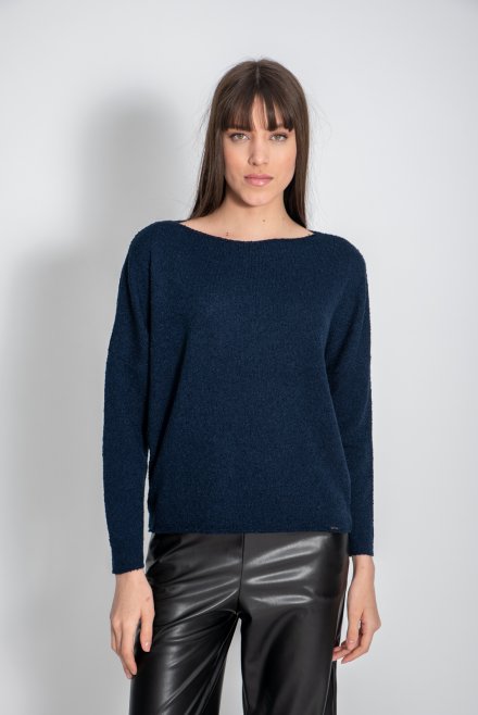 Fine knit cropped sweater midnight blue