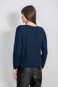 Fine knit cropped sweater midnight blue