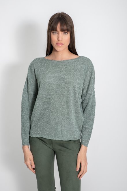 Fine knit cropped sweater mint