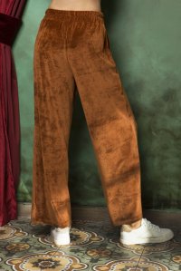 Velvet trackpants with knitted details tabac