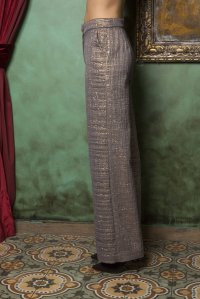 Brocade trousers taupe gold
