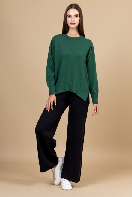Casmere blend sleeve seam sweater cypress