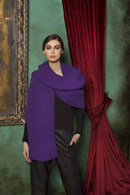 Wool blend wrap violet