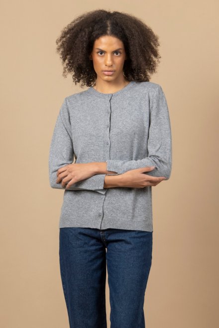 Cashmere blend cardigan medium grey