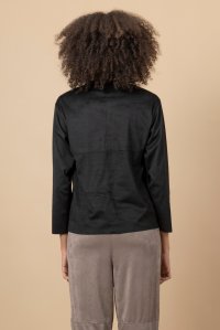 Μακρυμάνικη μπλούζα faux καστόρι black