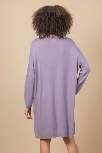 Cashmere blend boat neckline oversized dress dusty violet